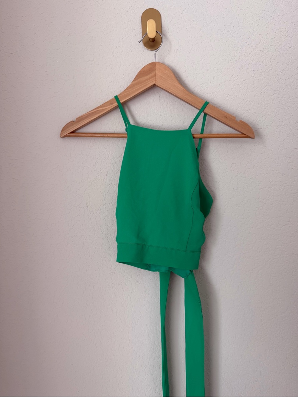 Papaya Green Open Back Tie Crop Tank Top Medium Y2K